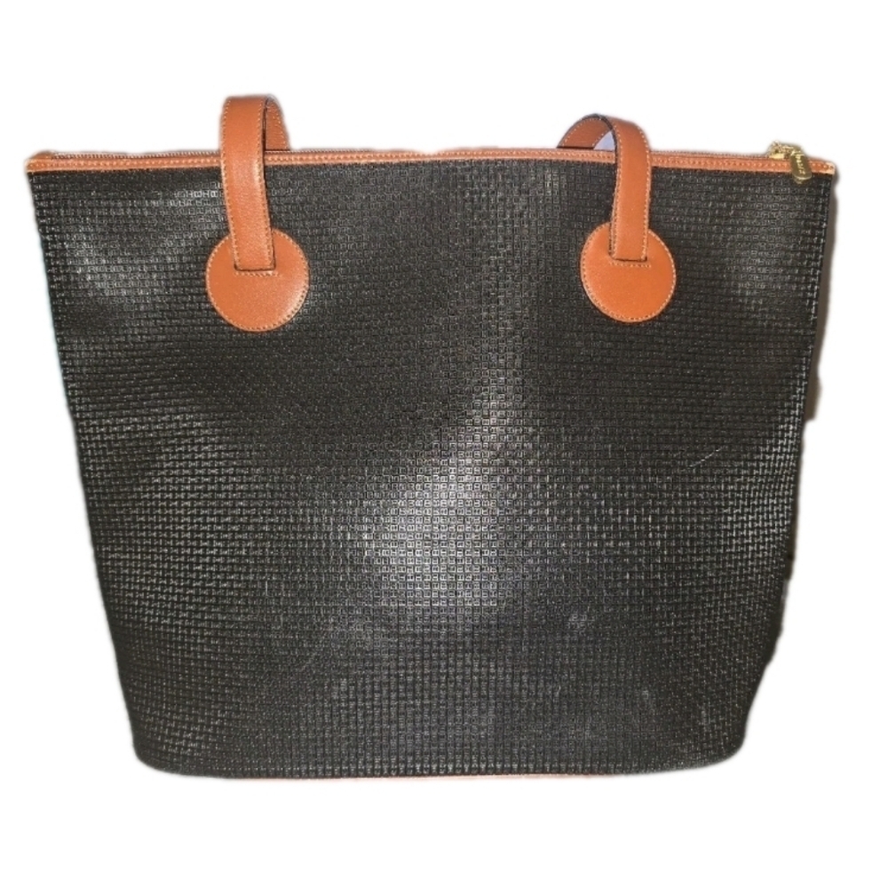 Bally Black and Tan Woven Tote Bag - Picture 5 of 10